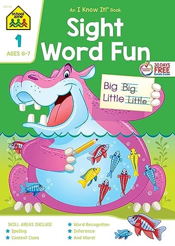School Zone Sight Word Fun Workbook cover