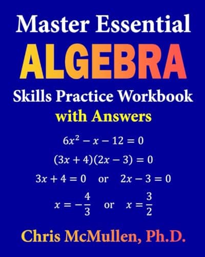 Master Essential Algebra Skills Practice Workbook with Answers cover