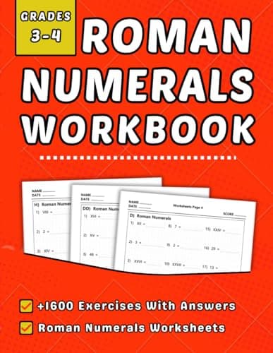 Roman Numerals Workbook Grades 3-4 cover